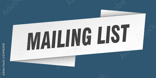 mailing list banner template. mailing list ribbon label sign
