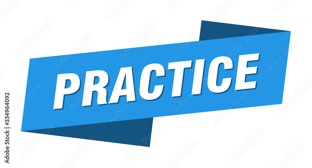 practice banner template. practice ribbon label sign