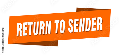 return to sender banner template. return to sender ribbon label sign