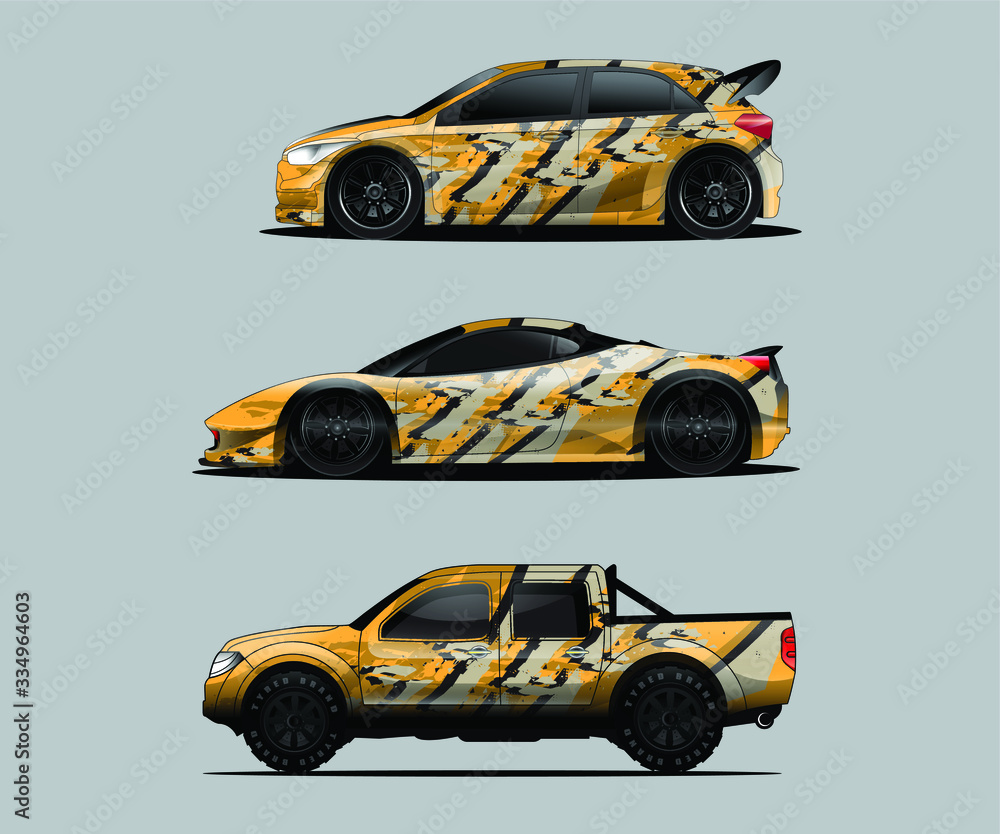 Car decal graphic wrap vector pack, abstract background Car decal graphic wrap vector pack, abstract background