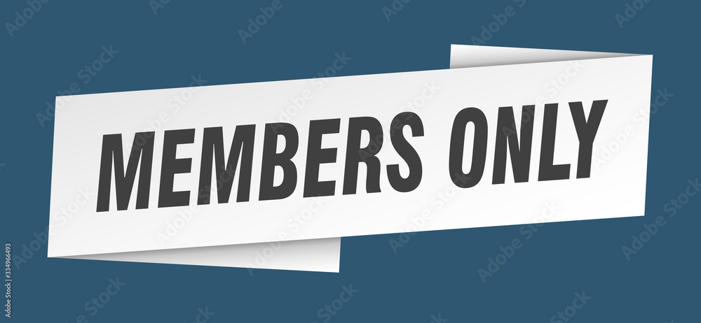 members only banner template. members only ribbon label sign