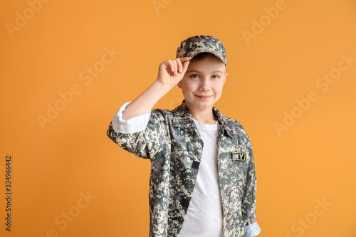 Cute little soldier on colo...