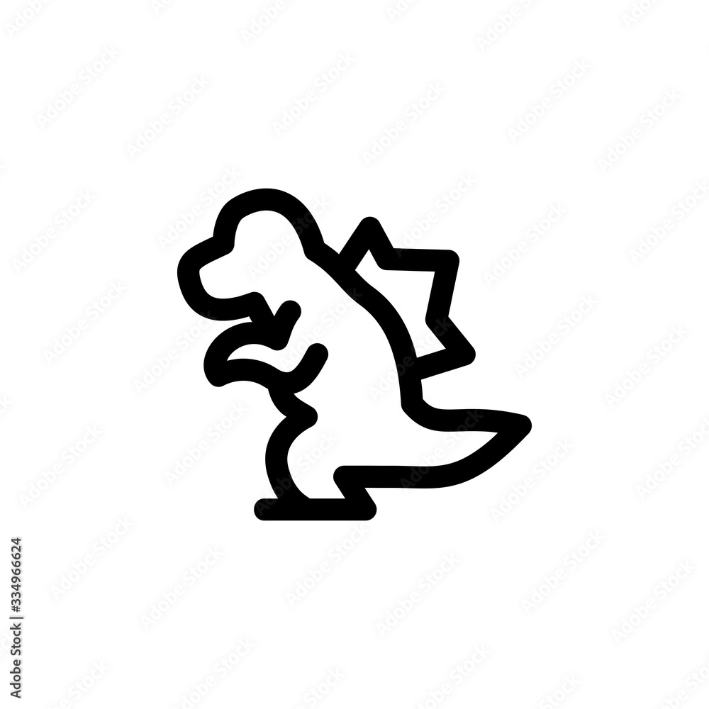 Dinosaur Toy Outline Icon Vector Illustration Dinosaur Toy Outline Icon Vector Illustration