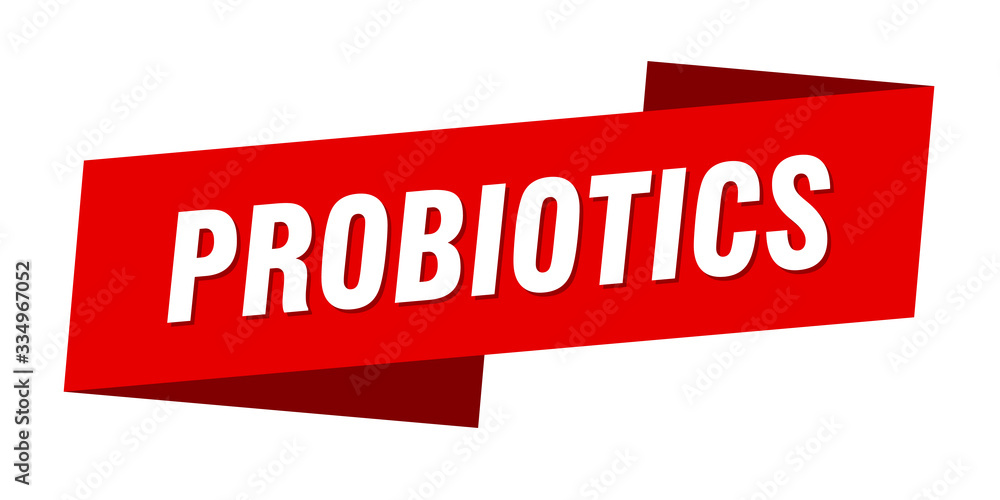 probiotics banner template. probiotics ribbon label sign probiotics banner template. probiotics ribbon label sign
