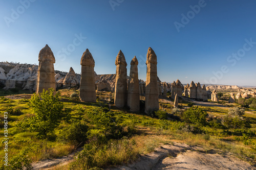 Typical Cappadocian landscape, close to Goreme. Nevsehir, Anatolia, Turkey