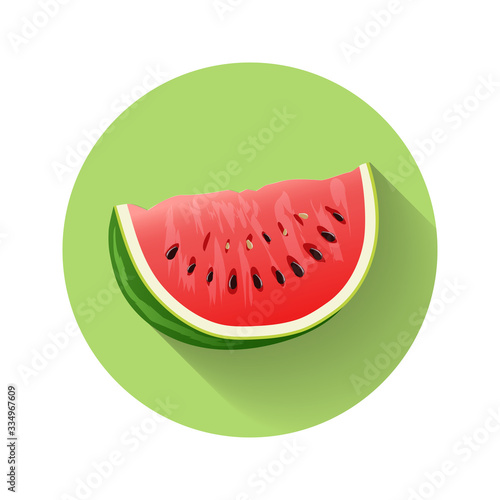Watermelon vector illustration. Slice of watermelon icon. Fresh healthy food - organic natural food isolated