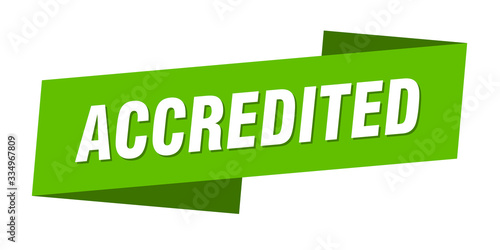 accredited banner template. accredited ribbon label sign