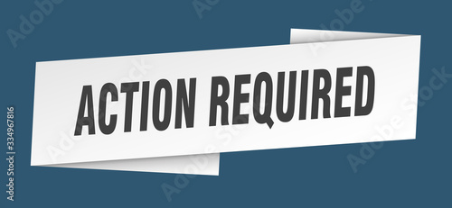 action required banner template. action required ribbon label sign