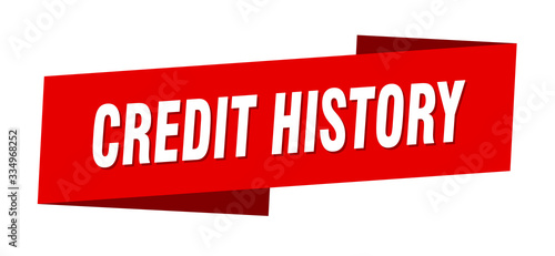credit history banner template. credit history ribbon label sign