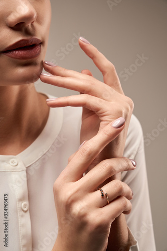 Young model demonstrating expensive ring.