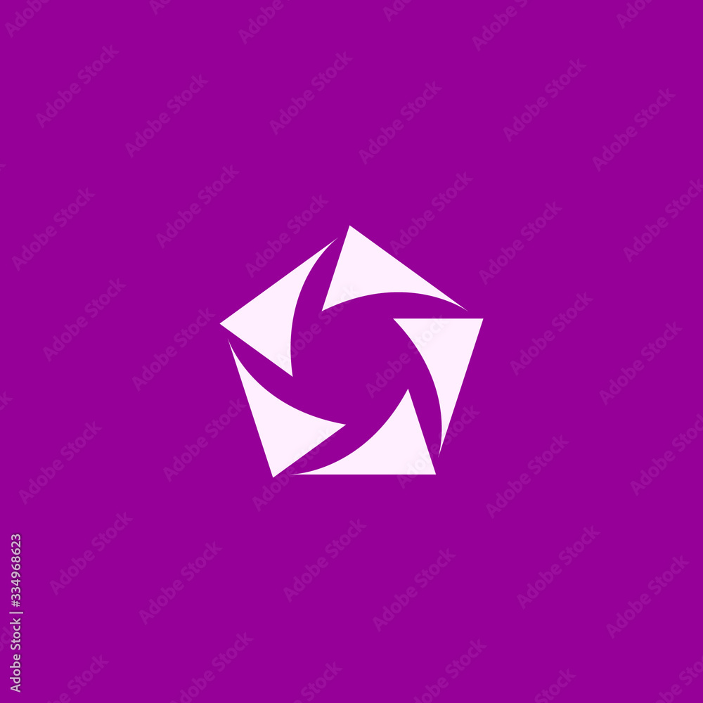 Obraz premium abstract vector graphic illustration of five elements in the shape of a pentagon