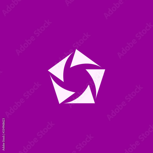abstract vector graphic illustration of five elements in the shape of a pentagon