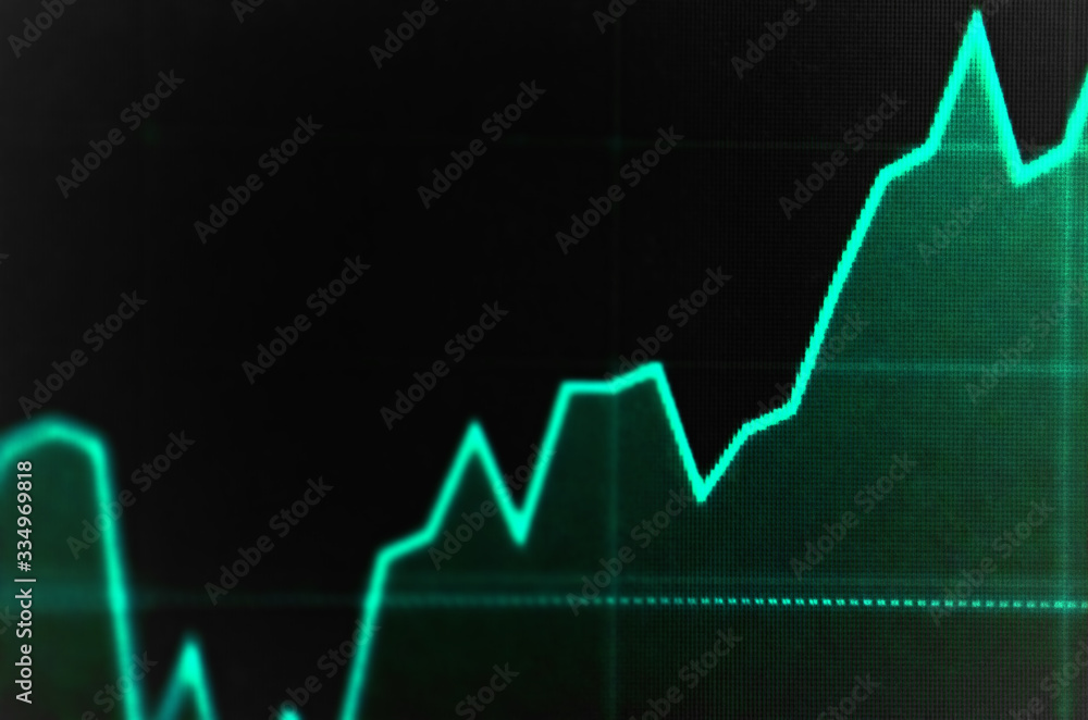 Fototapeta premium financial graph chart display photo selective focus exchange trading business success concept crisis
