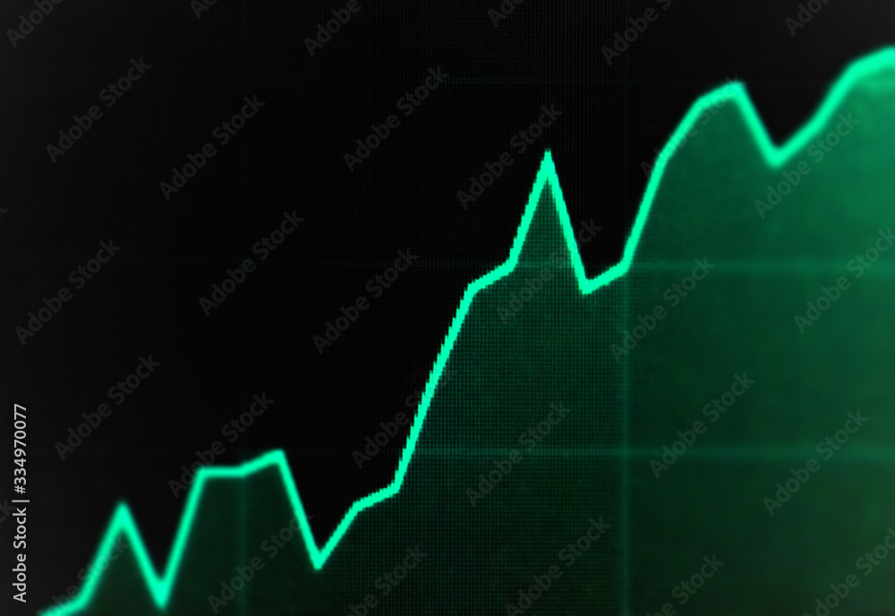 financial graph chart display photo selective focus exchange trading business success concept crisis