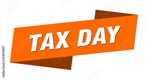 tax day banner template. tax day ribbon label sign