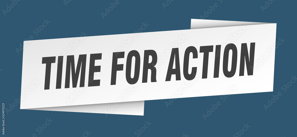 time for action banner template. time for action ribbon label sign