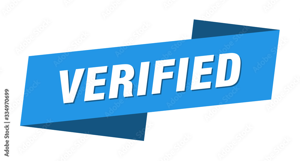 verified banner template. verified ribbon label sign