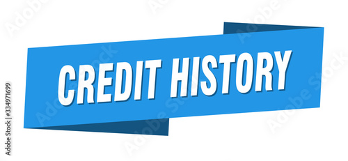 credit history banner template. credit history ribbon label sign