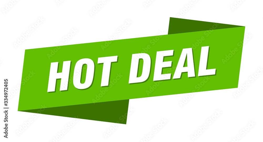 Fototapeta premium hot deal banner template. hot deal ribbon label sign