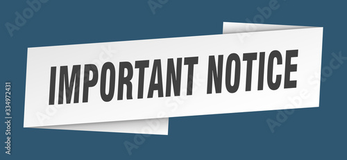 important notice banner template. important notice ribbon label sign