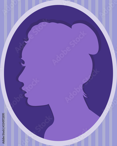 Fototapeta Naklejka Na Ścianę i Meble -  Card with a silhouette of a woman