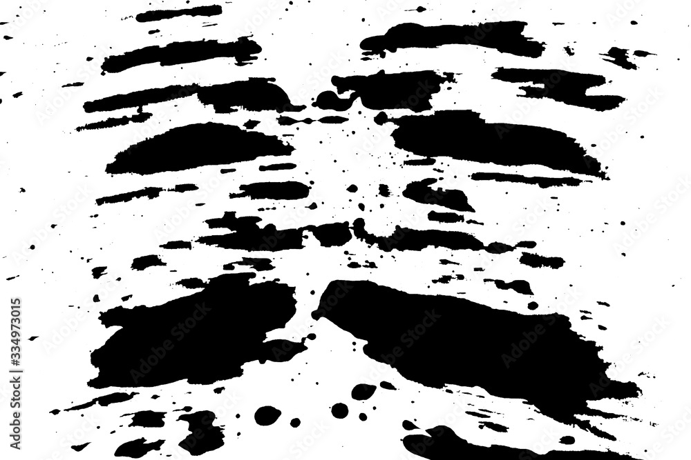 Naklejka premium Black color Watercolor abstract art and watercolour splash stain on paper white grunge style use brush paint pastel with hand contains liquid,ink watercolor water and blot, texture. clipping path