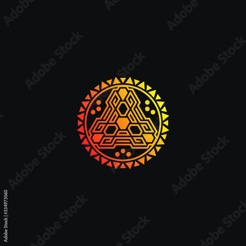 abstract vector graphic illustration of a stamp with a pattern