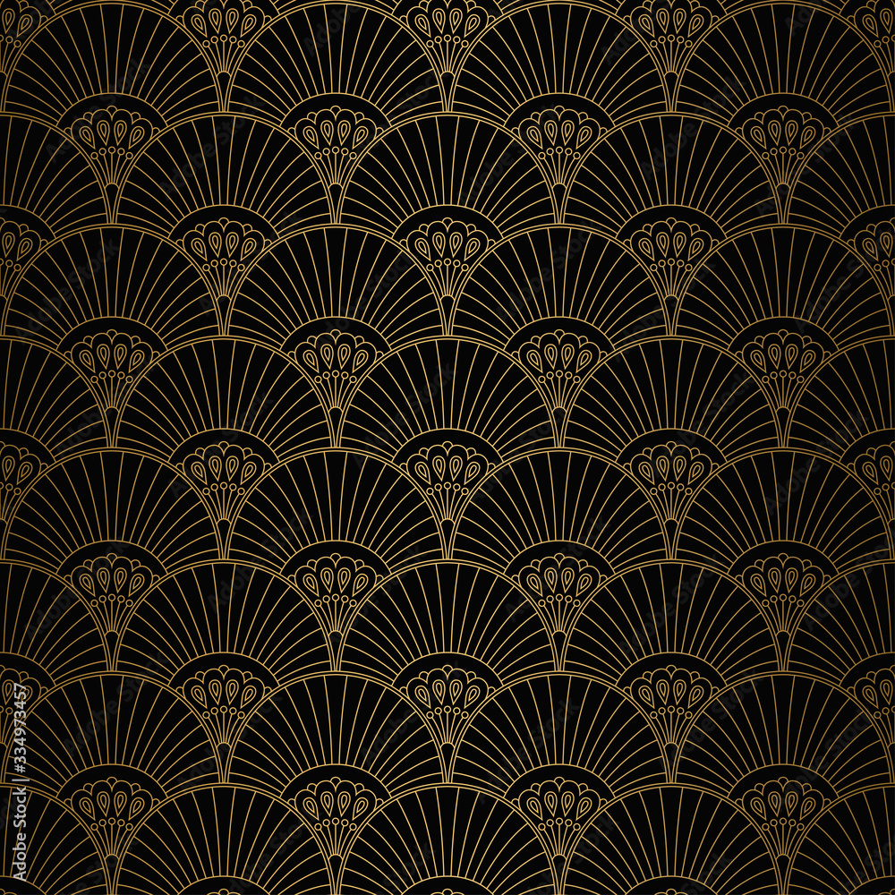 Art Deco Pattern. Seamless Gold and black background. Geometric design Art Deco Pattern. Seamless Gold and black background. Geometric design