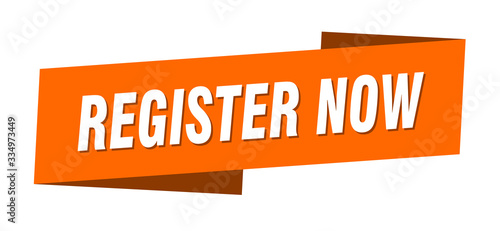 register now banner template. register now ribbon label sign