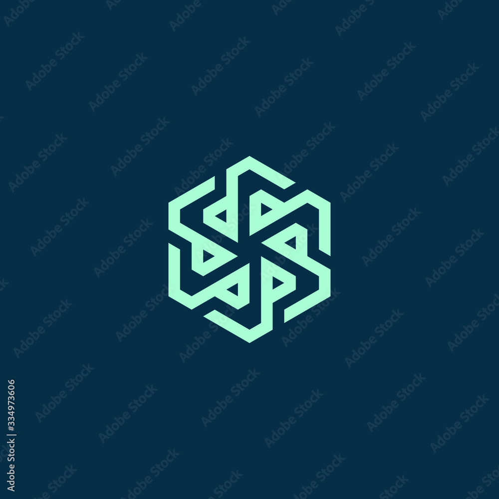 Abstract graphic vector illustration of snowflakes in the form of hexagonal boxes Abstract graphic vector illustration of snowflakes in the form of hexagonal boxes