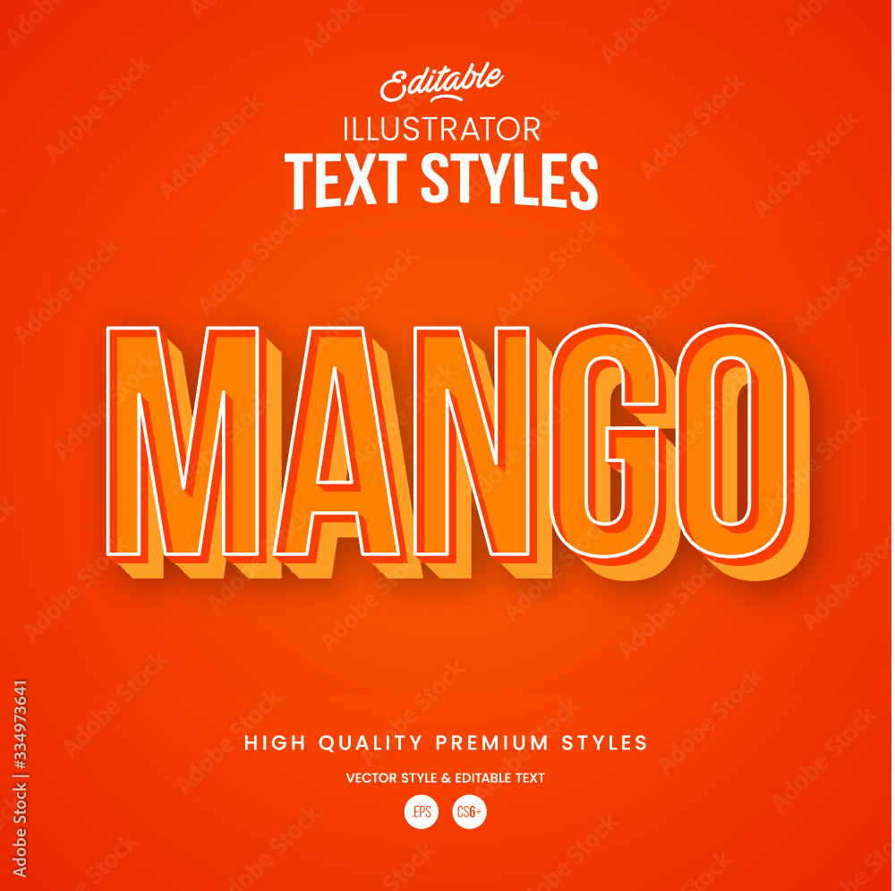 Mango modern abstract text effect editable graphic style
