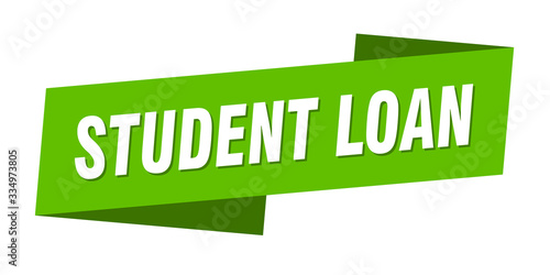 student loan banner template. student loan ribbon label sign