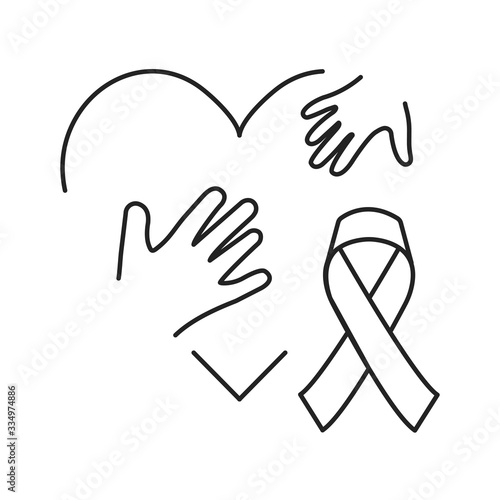 Pediatric oncology black line icon. Cancer treatment in children. Pictogram for web page, mobile app, promo. UI UX GUI design element
