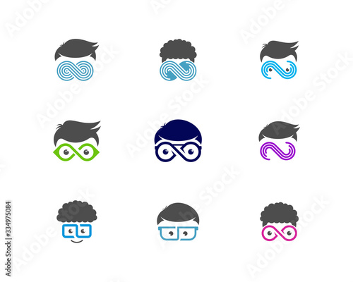 Set of Geek Infinity logo vector template, Creative Geek logo design concept