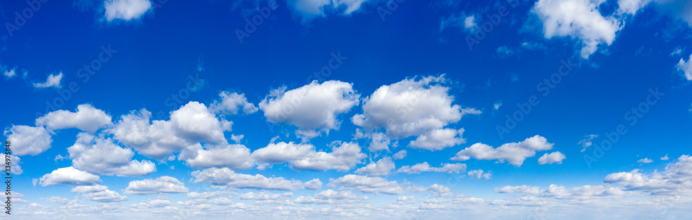 Fototapeta premium Blue sky and white clouds. Panorama clouds in the blue sky background