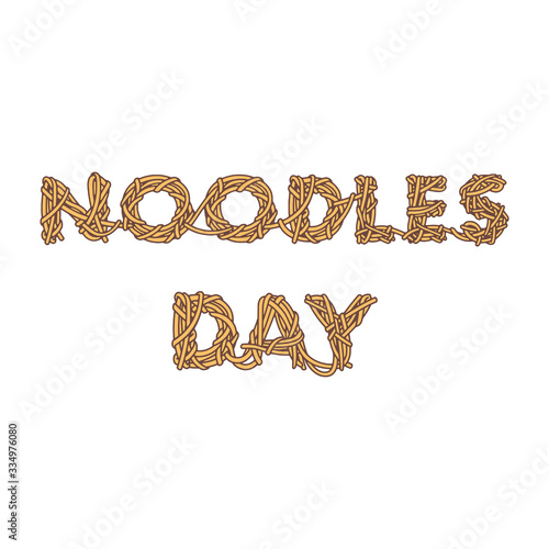 Noodles Text Noodles design. Vector Illustration for Graphic Design, Template Noodles vector Illustration.Isolated on white background. 
