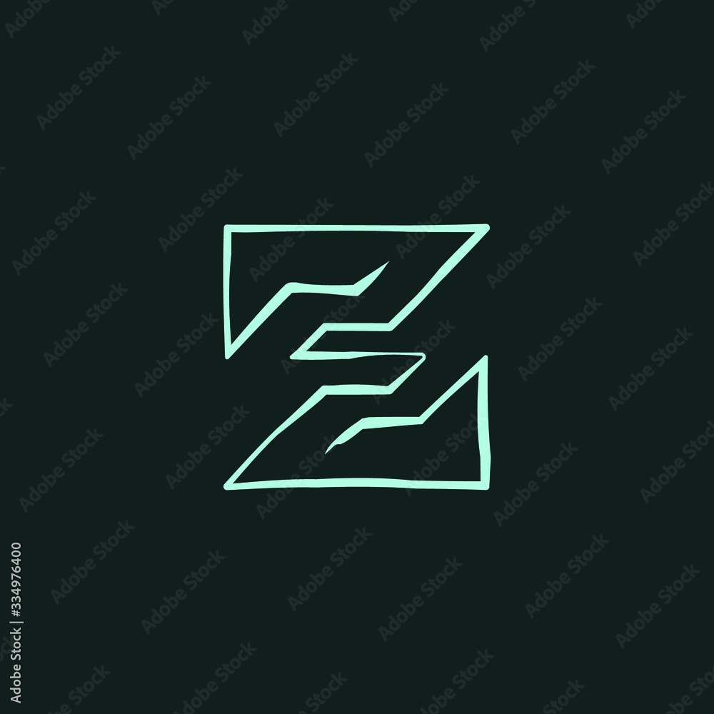 graphic vector illustration of two letters Z and S graphic vector illustration of two letters Z and S