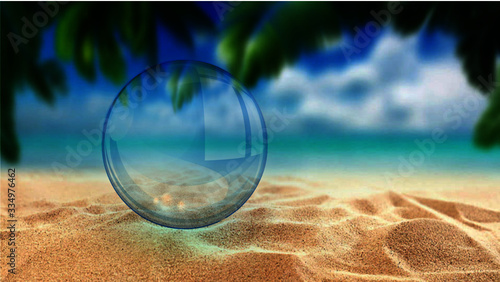 Praia em bola de vidro