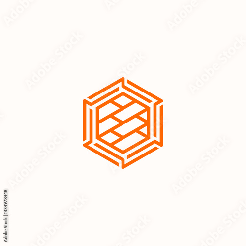 Abstract graphic vector illustration of parquet laying in the form of hexagon
