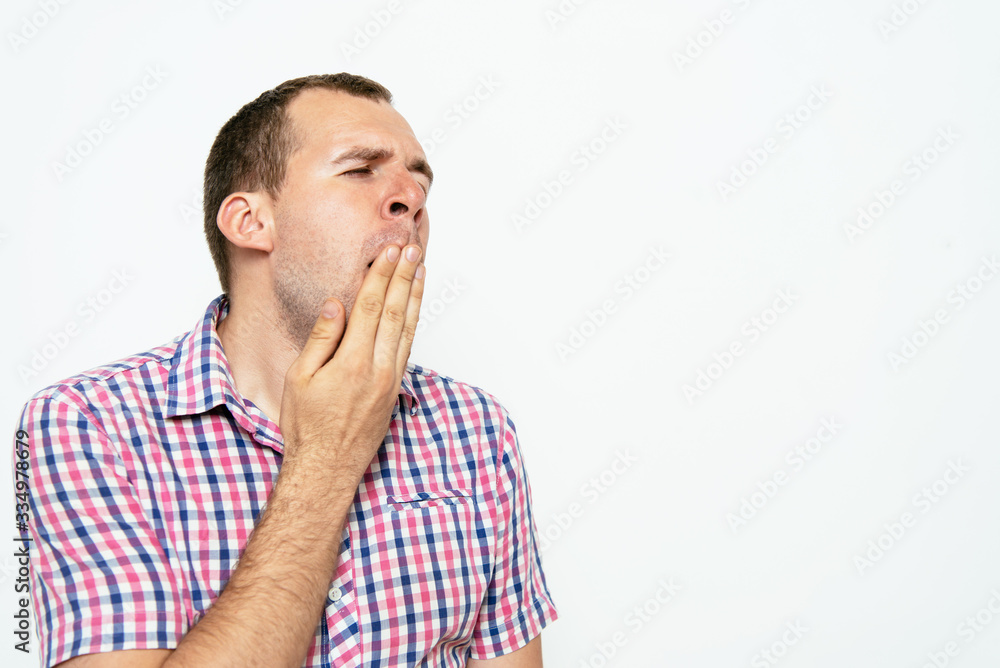 Yawns. Man Yawns. Man