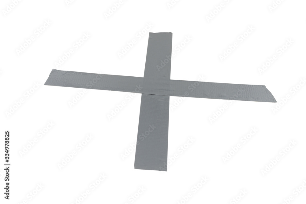 Silver scotch tape pieces isolated on white background. Silver scotch tape pieces isolated on white background.