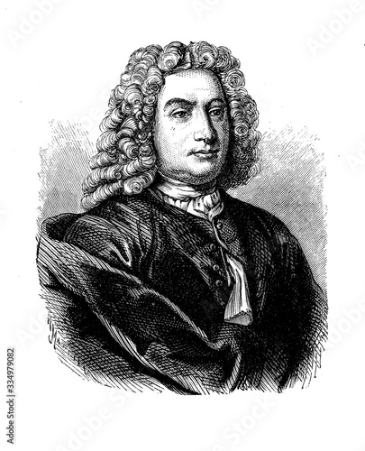 Fotografia Portrait of Daniel Bernoulli (1700 -  1782) Swiss mathematician and physicist, well known for the principle with his name and his pioneering work in fluid mechanics