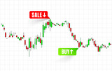 Finance trader graph information, buy and sale broker.