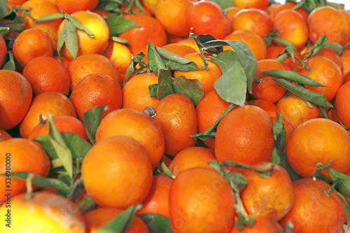 Mandarins. Natural background with ripe fruit
