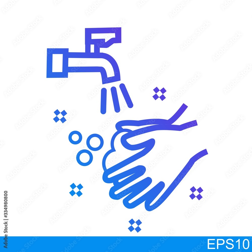 Wash your hands with soap icon on white background.vector illustration Wash your hands with soap icon on white background.vector illustration