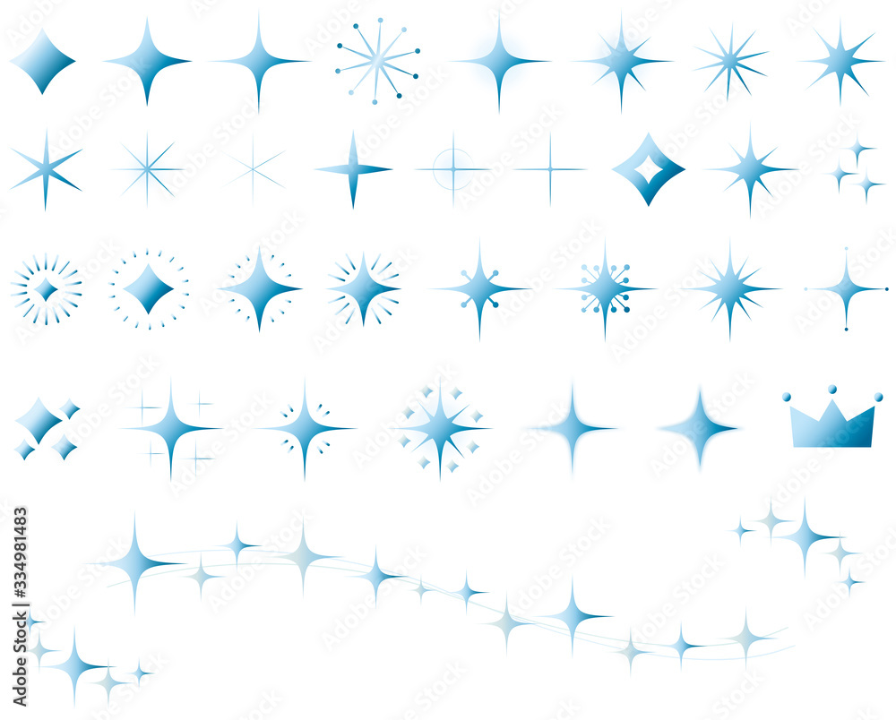 キラキラ スター アイコン 青 グラデーション Stock Vector Adobe Stock