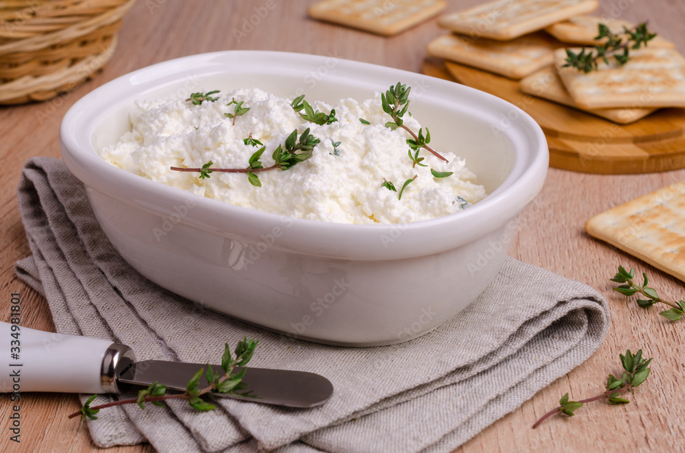 Traditional soft cheese with thyme Traditional soft cheese with thyme