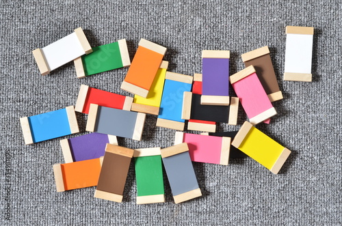 Foto Pile of montessori color tablets