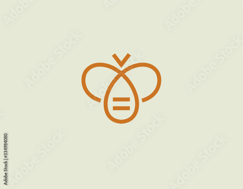 Geometric simple linear logo icon an abstract image of a bee for your company