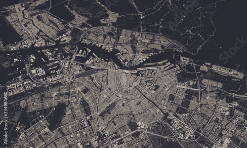 Photography Amsterdam, Netherlands city map 3D Rendering